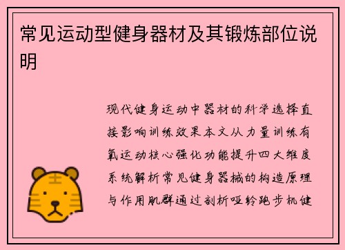 常见运动型健身器材及其锻炼部位说明